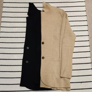 JCrew Black & Tan Cotton Sweater Blazers XXS